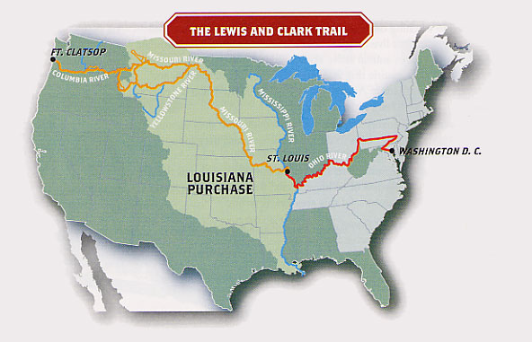 Map of the Lewis and Clark Trail