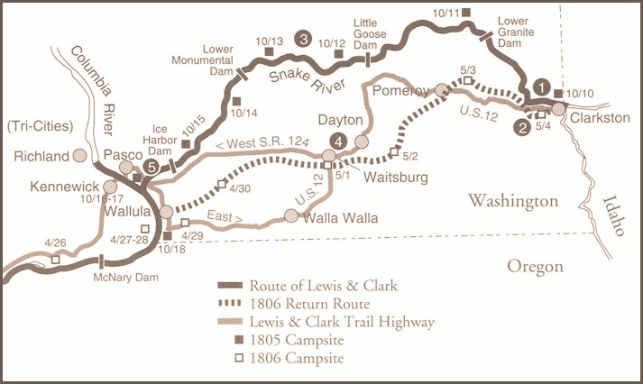 Lewis and Clark's Historic Route from Clarkston - Pasco, Washington 